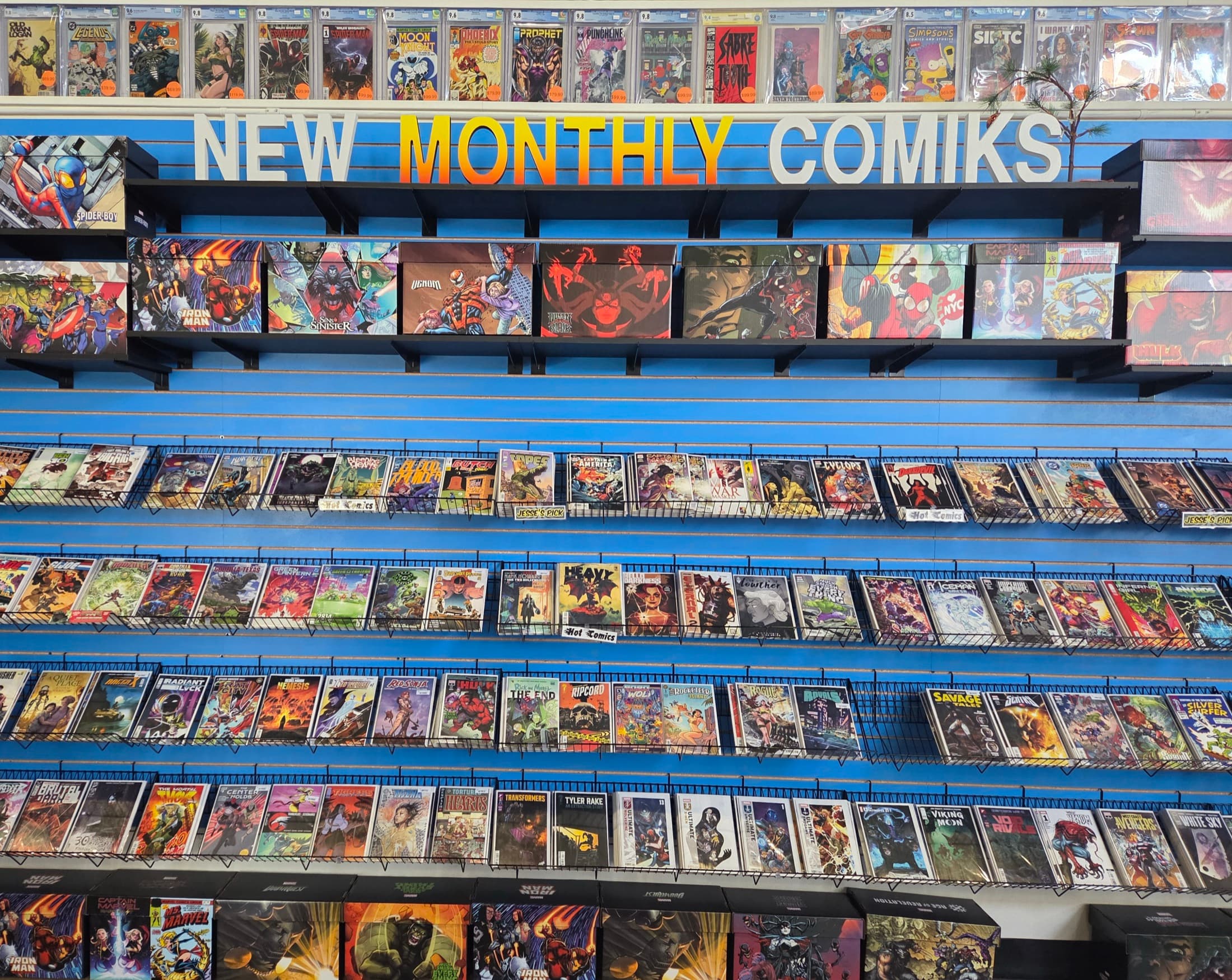 New monthly comics displayed at Comiks The Gathering